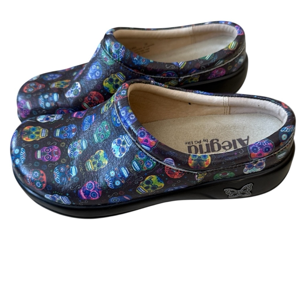 Alegria Multicolor Skull Pattern Clogs - image 2